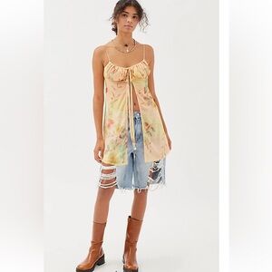 Urban outfitters yellow sheer tunic tank top